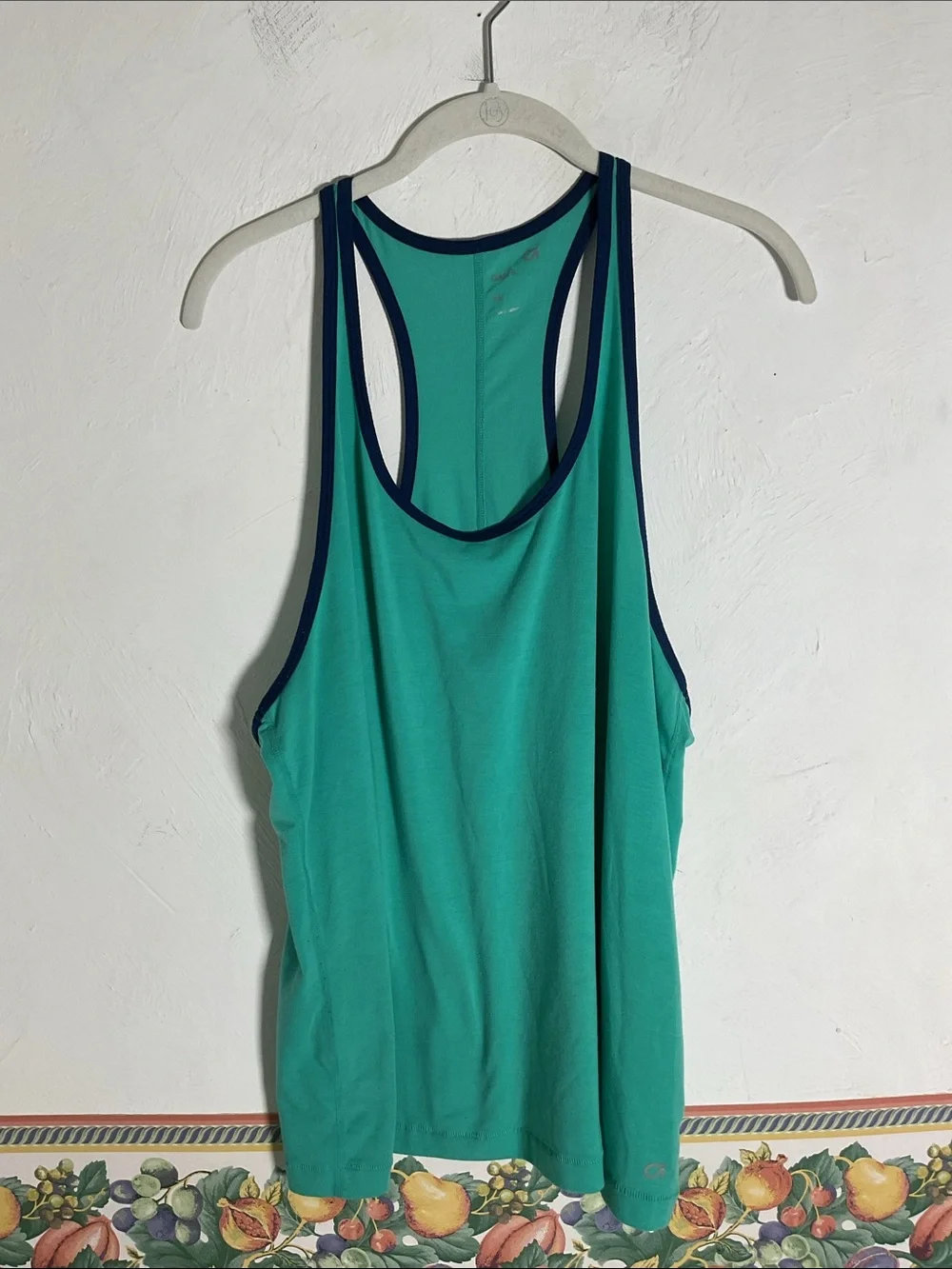 GAPFit Breathe Racerback Active Tank Top Size XL Teal Blue Trim